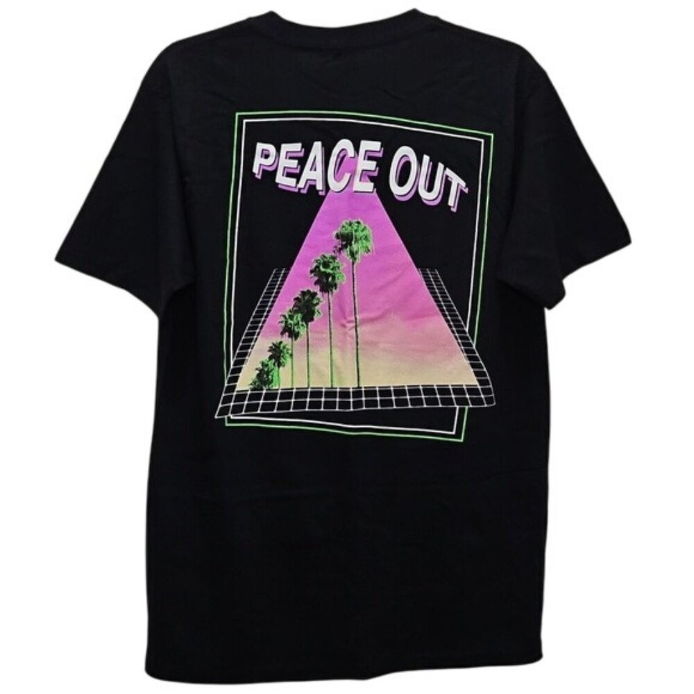 Empyre Peace Out Palm Trees Graphic Short Sleeve T-shirt Size Medium New